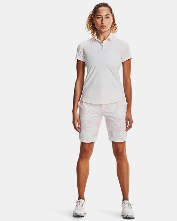 Damen UA Iso-Chill Kurzarm-Poloshirt, White, pdpMainDesktop image number 2
